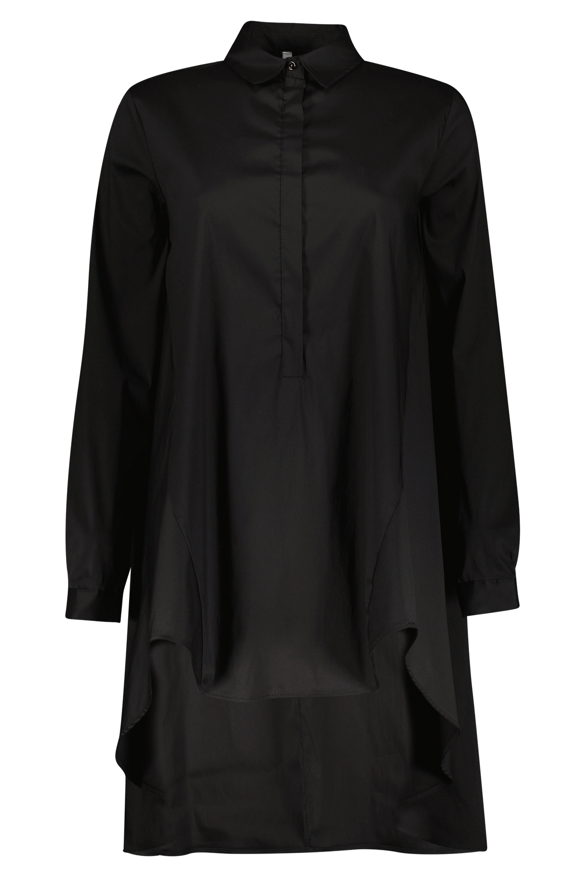 Baumwoll Long - Bluse CED3 schwarz