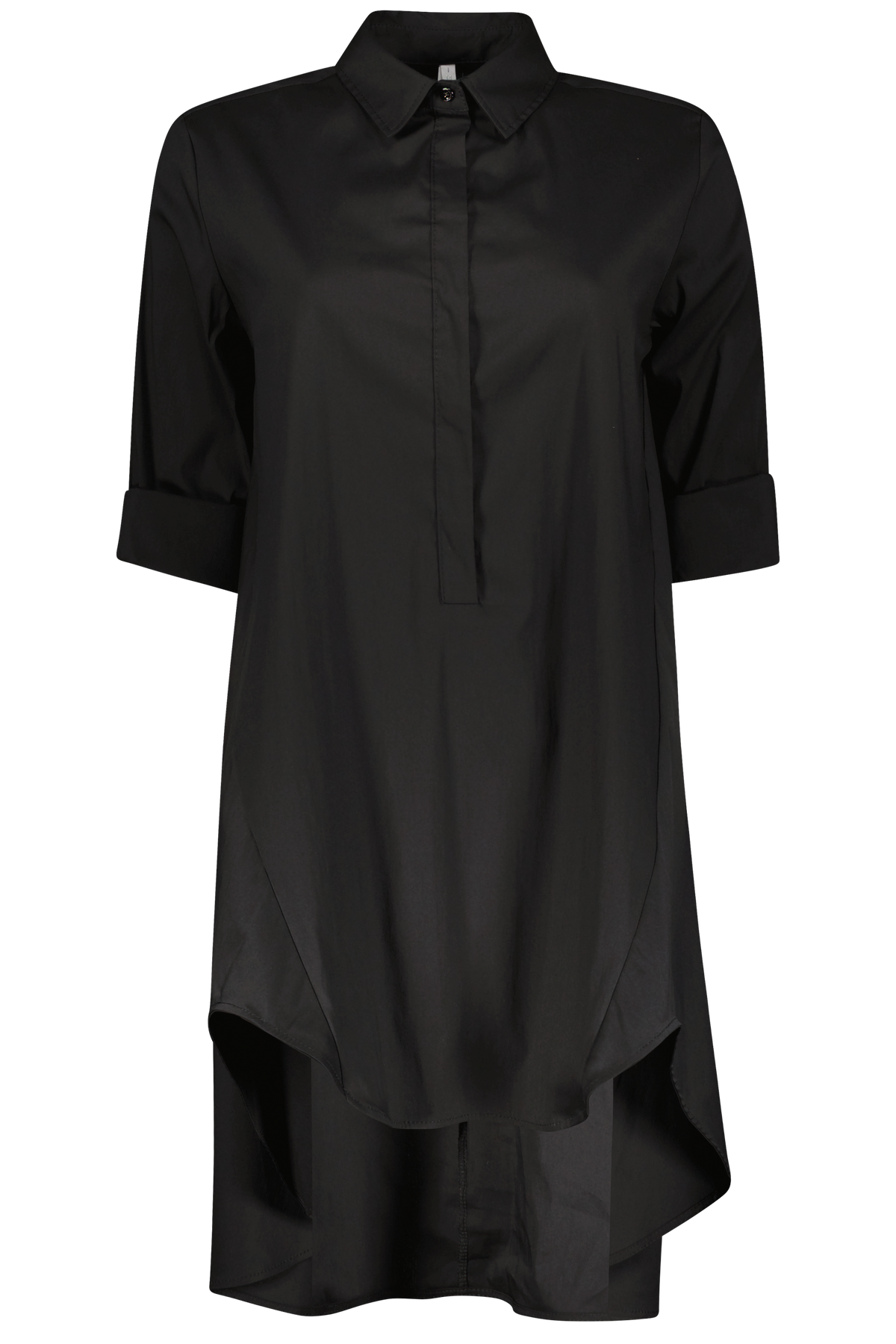Baumwoll Long - Bluse CED3 schwarz