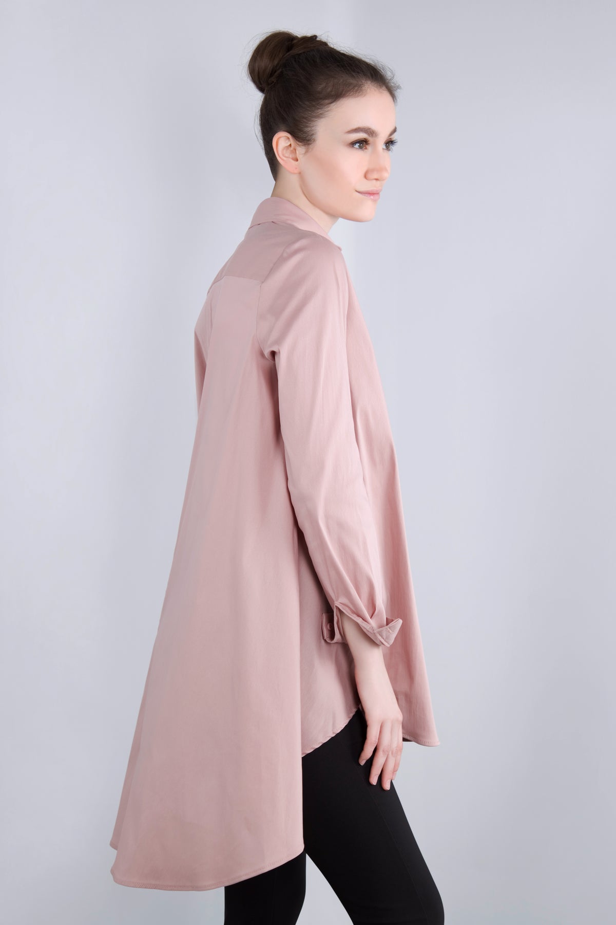 Baumwoll Long - Bluse CED3 rosa