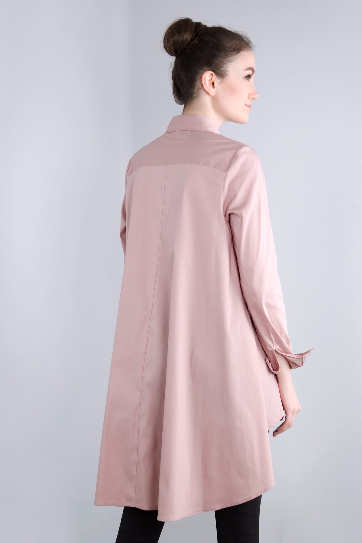 Baumwoll Long - Bluse CED3 rosa