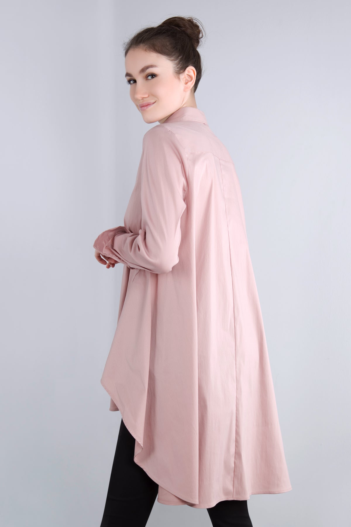 Baumwoll Long - Bluse CED3 rosa