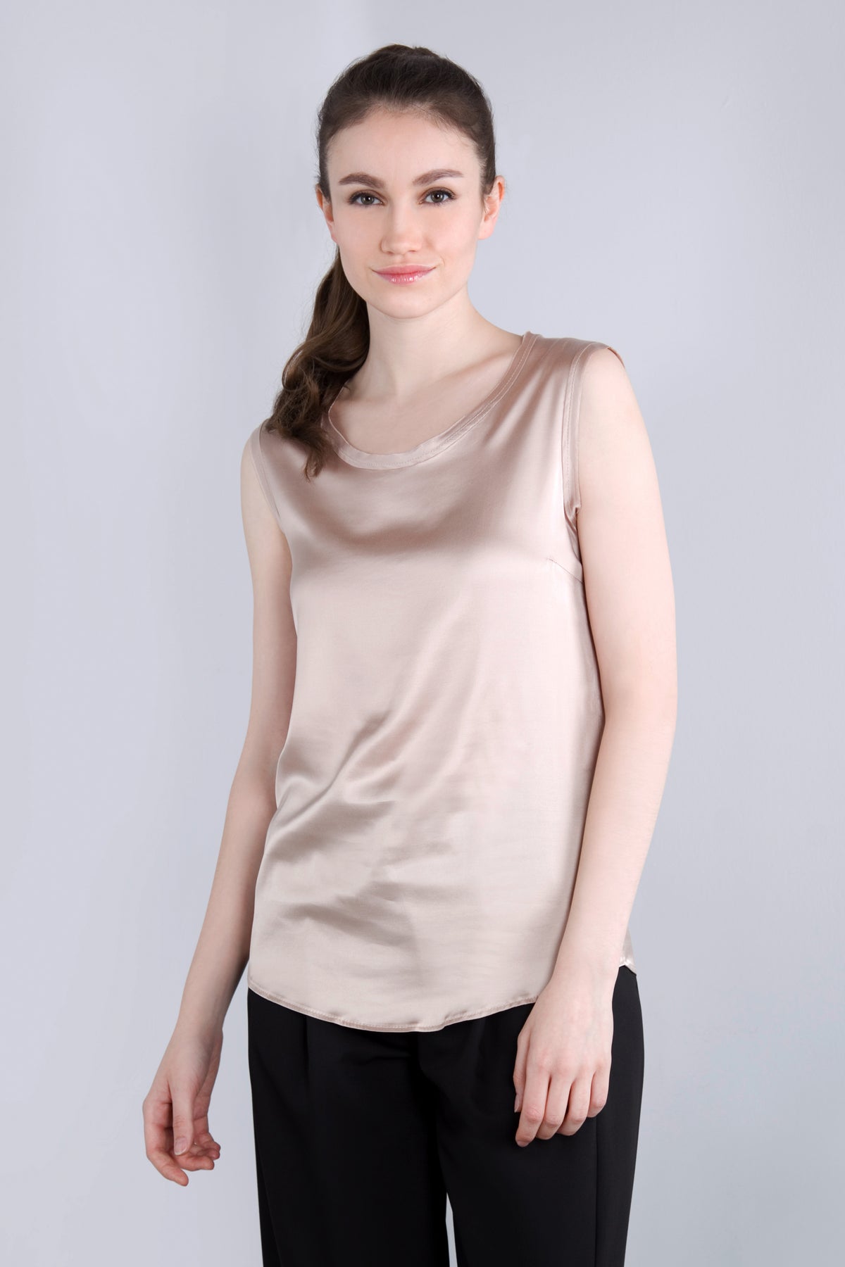 Viscose Satin Top RDE2 puder beige
