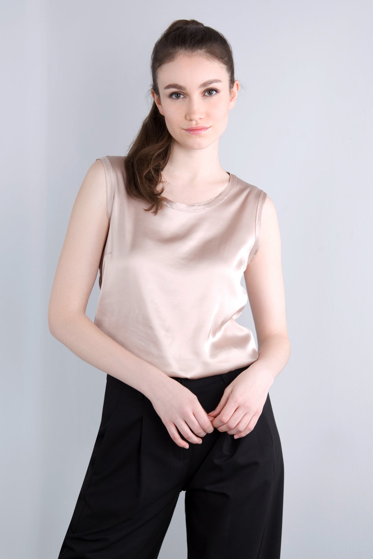 Viscose Satin Top RDE2 puder beige