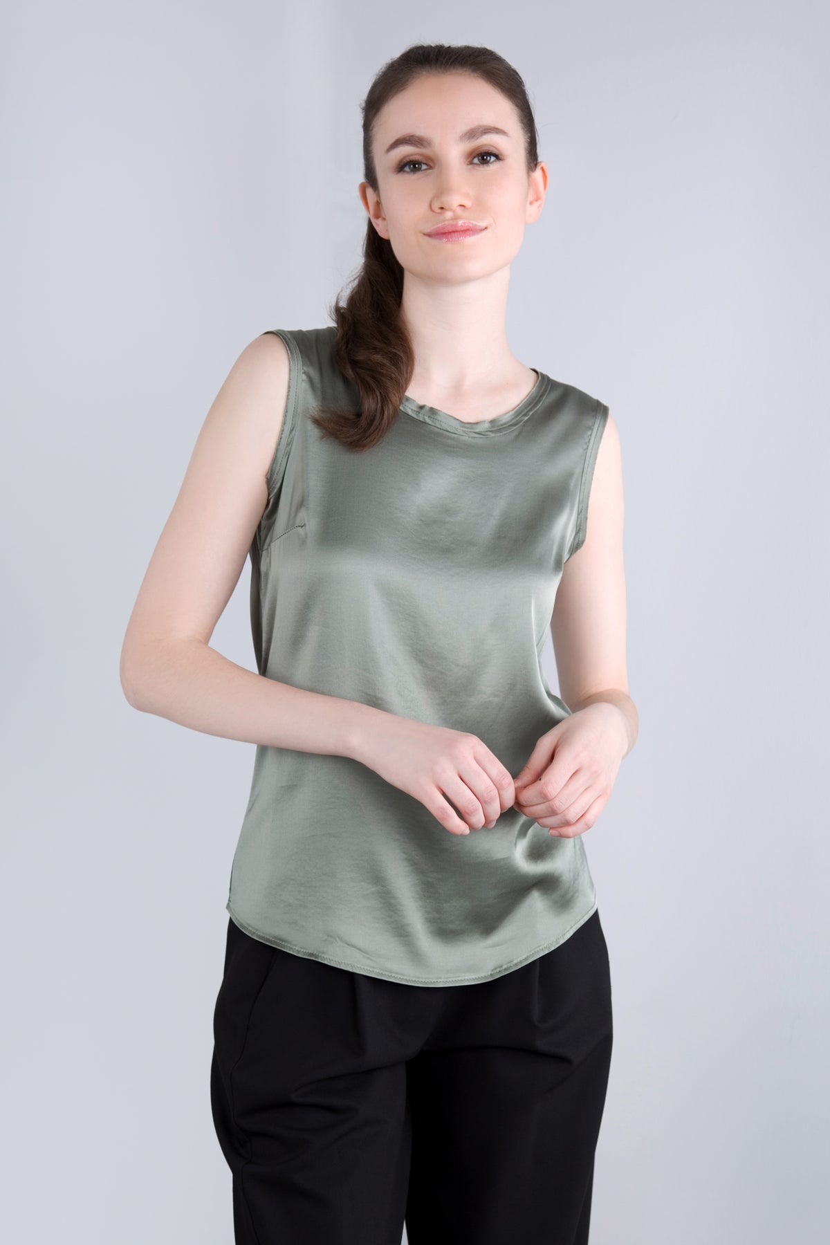 Viscose Satin Top RDE2 salbei