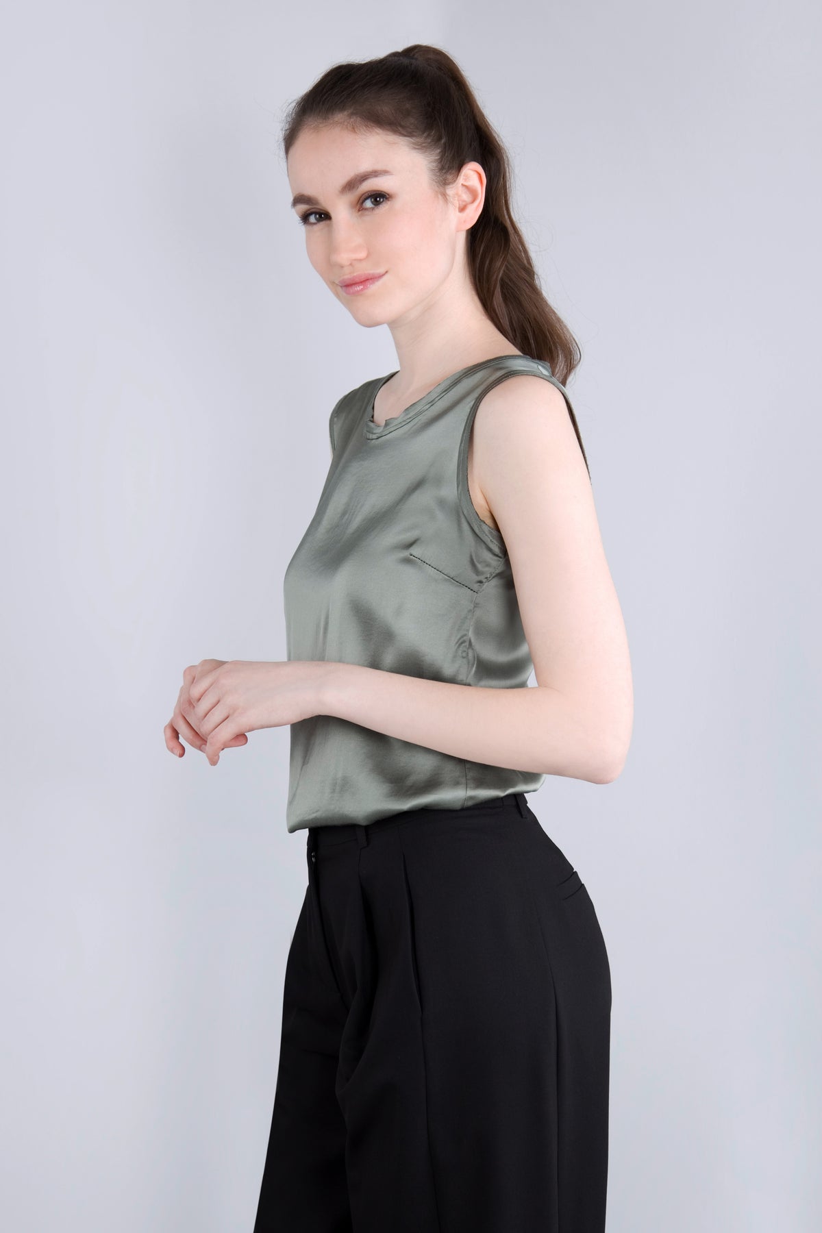 Viscose Satin Top RDE2 salbei