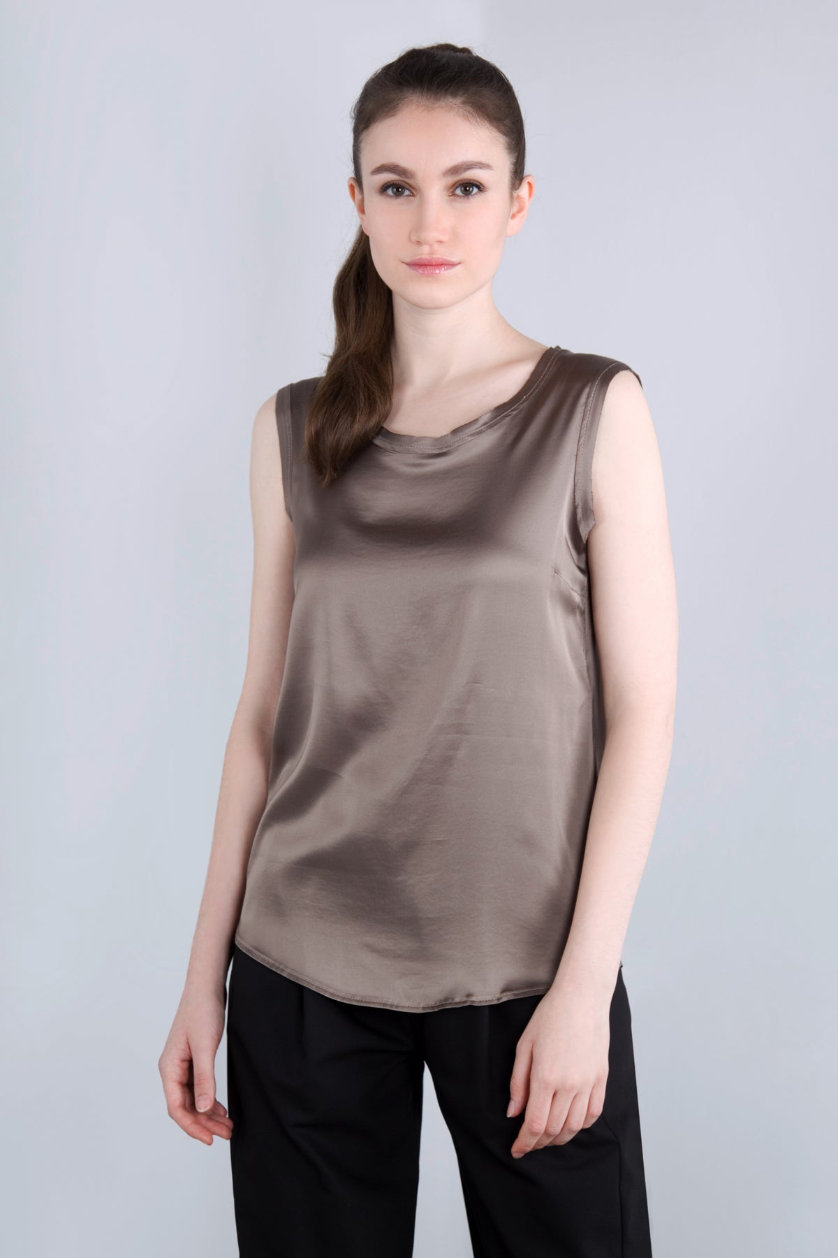 Viscose Satin Top RDE2 fango