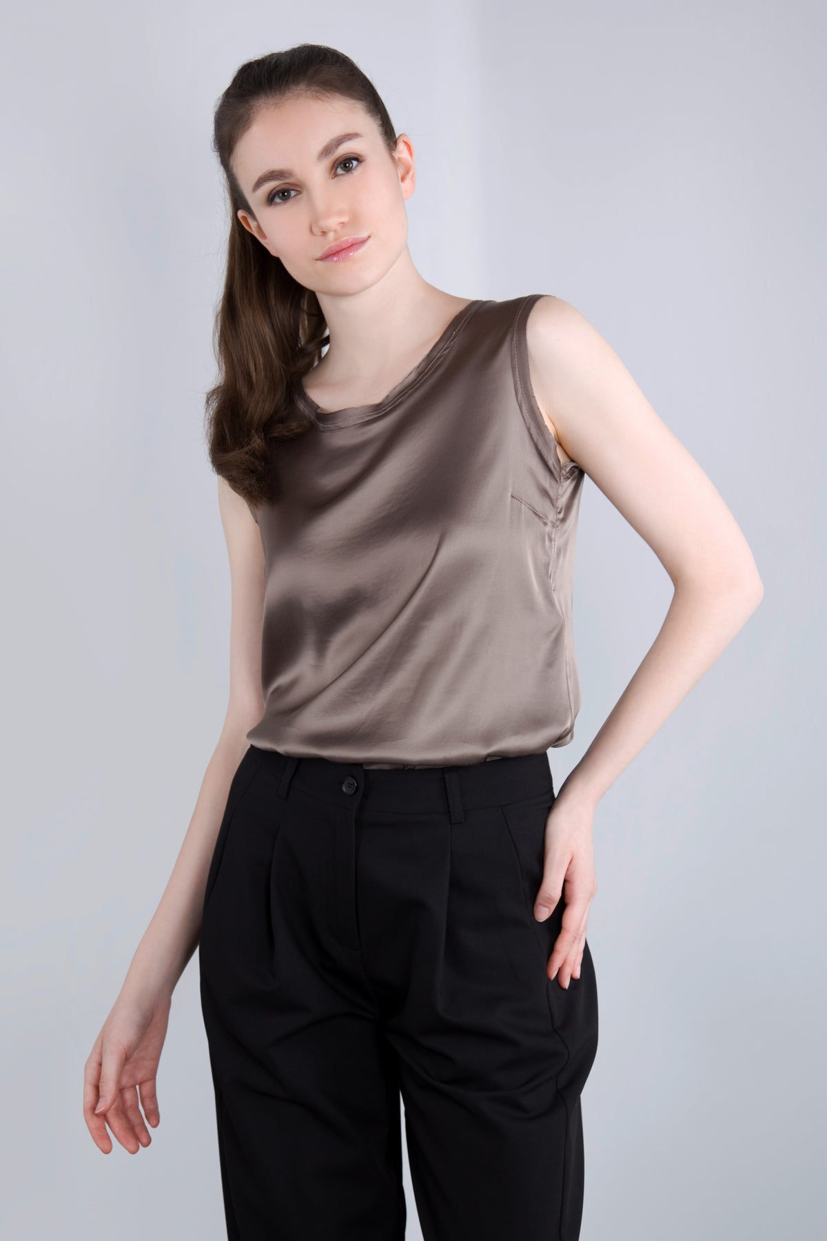 Viscose Satin Top RDE2 fango