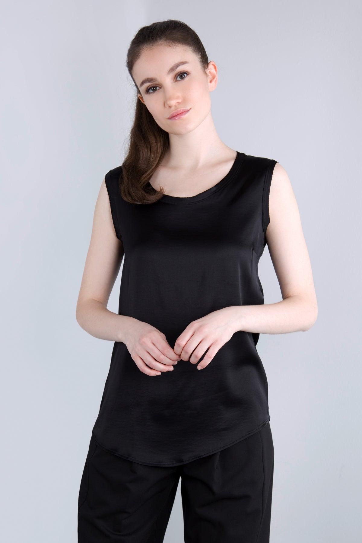 Viscose Satin Top RDE2 schwarz