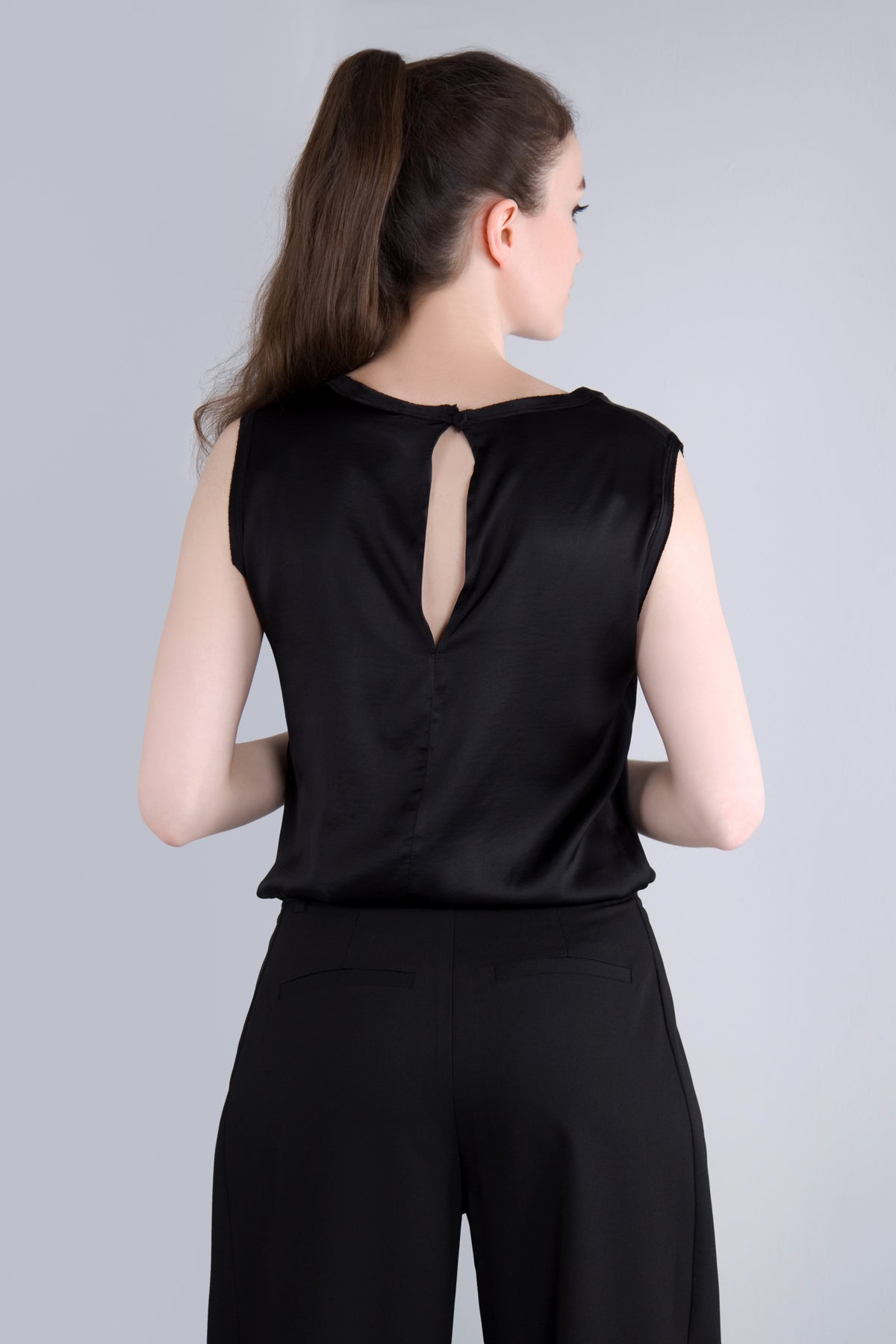 Viscose Satin Top RDE2 schwarz