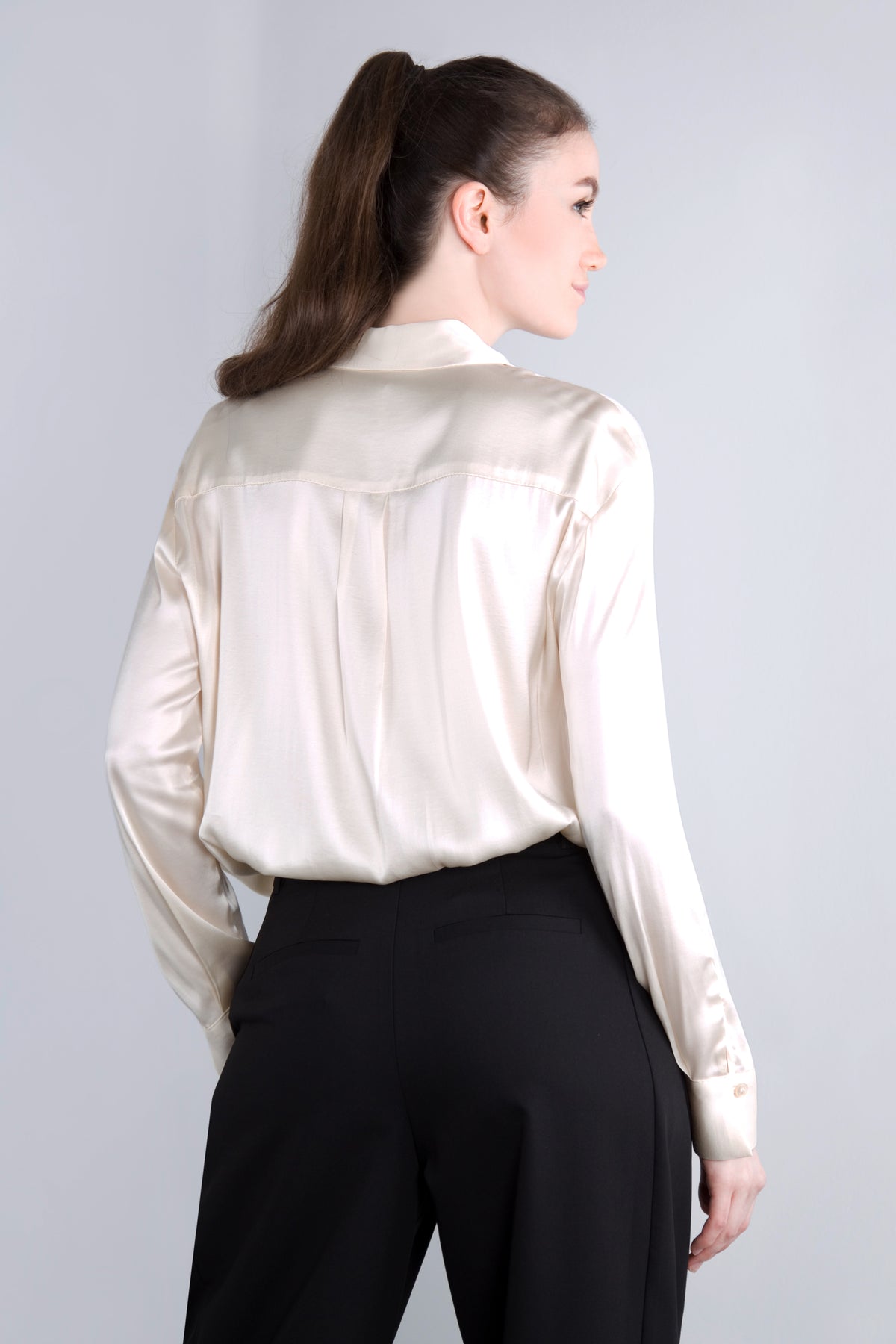 Viscose Satin Bluse CLP3 creme
