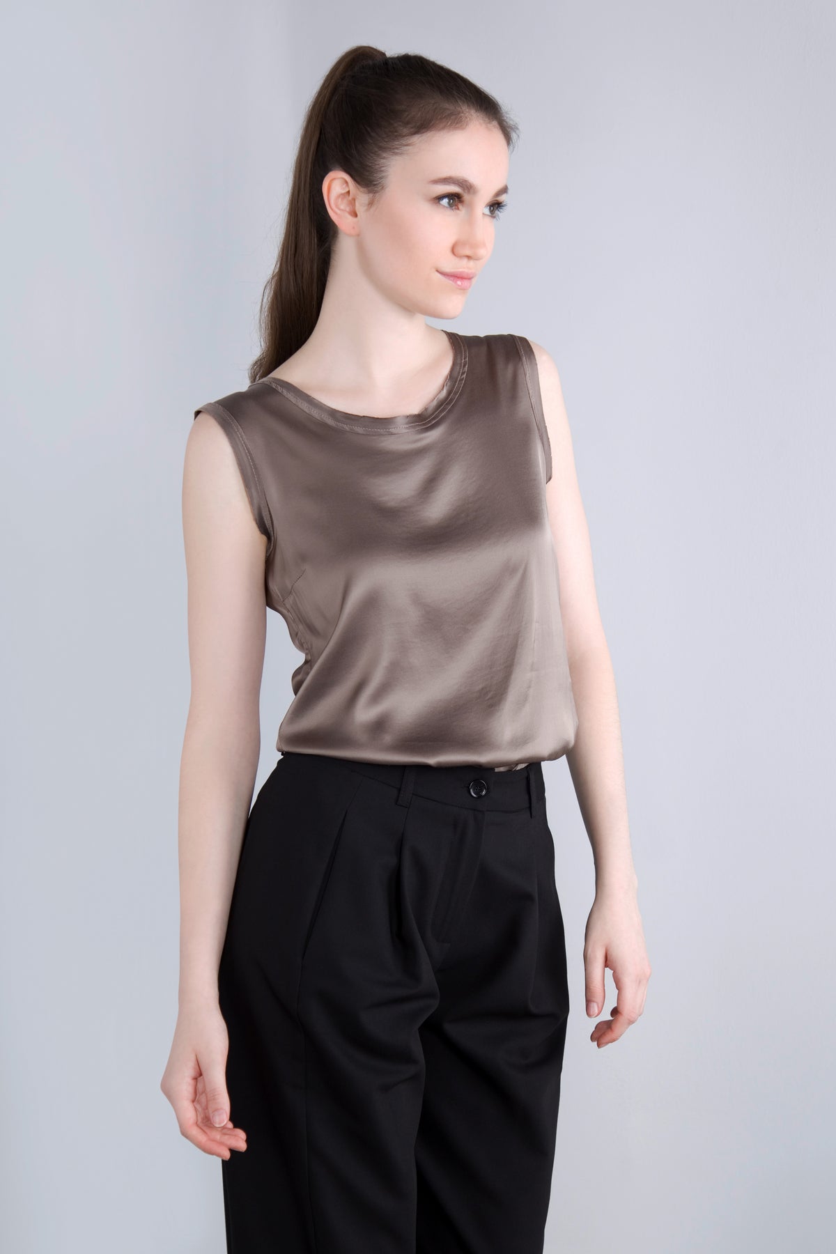 Viscose Satin Top RDE2 fango