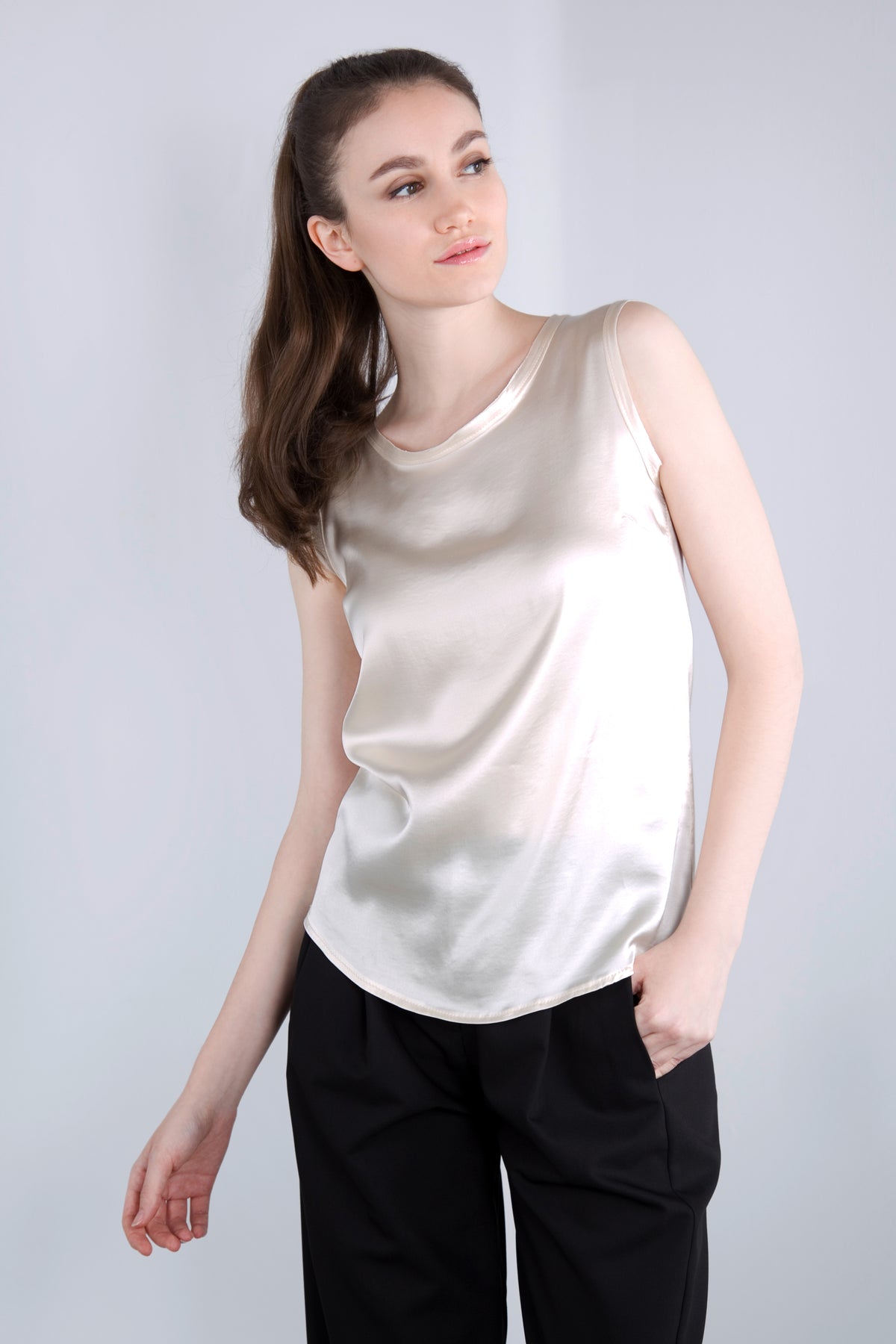 Viscose Satin Top RDE2 creme
