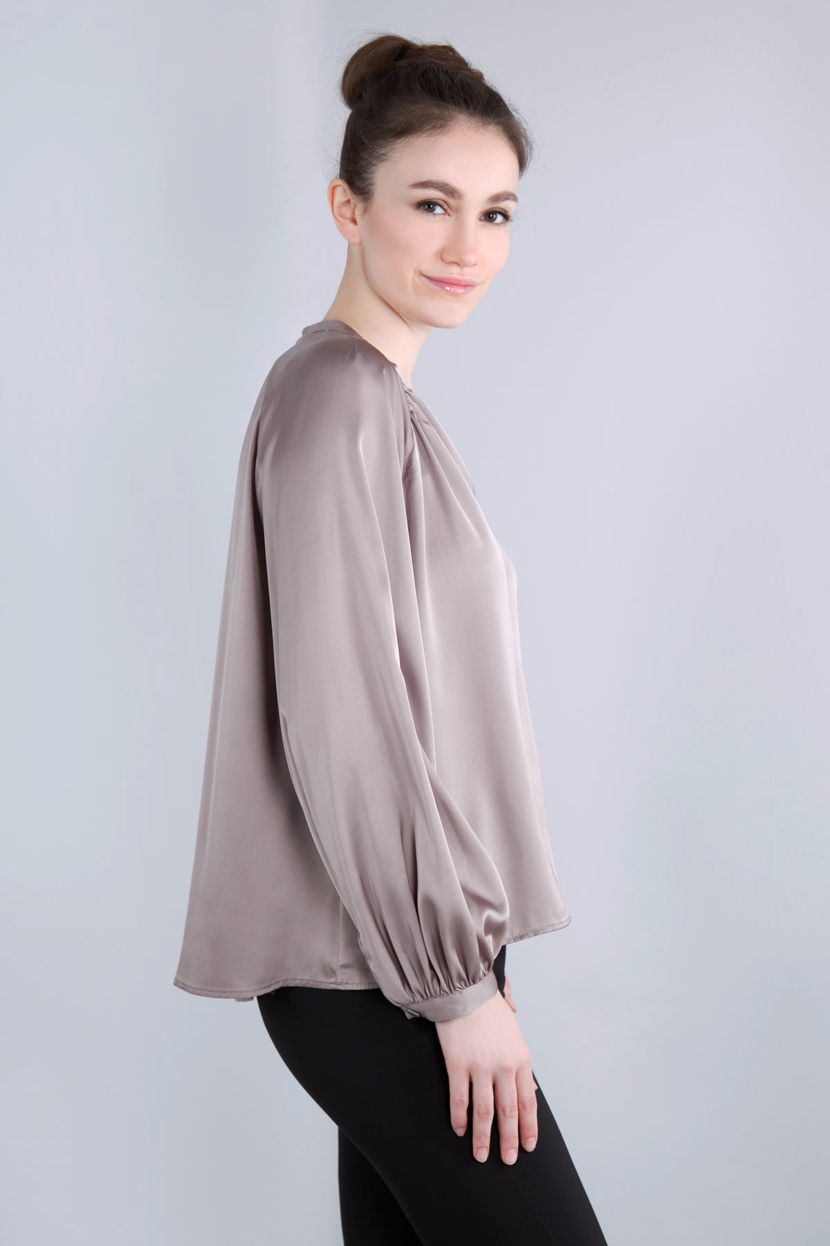 Satin Blusenshirt CMH2 taupe