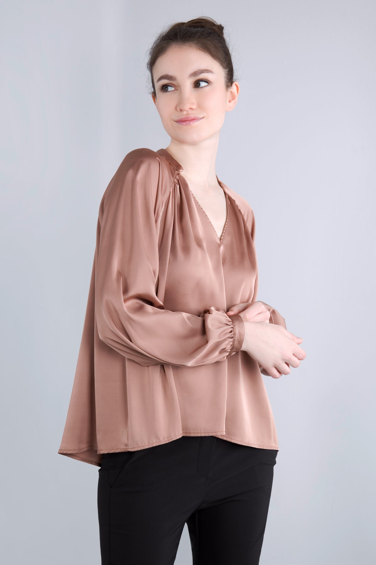 Satin Blusenshirt CMH2 beige