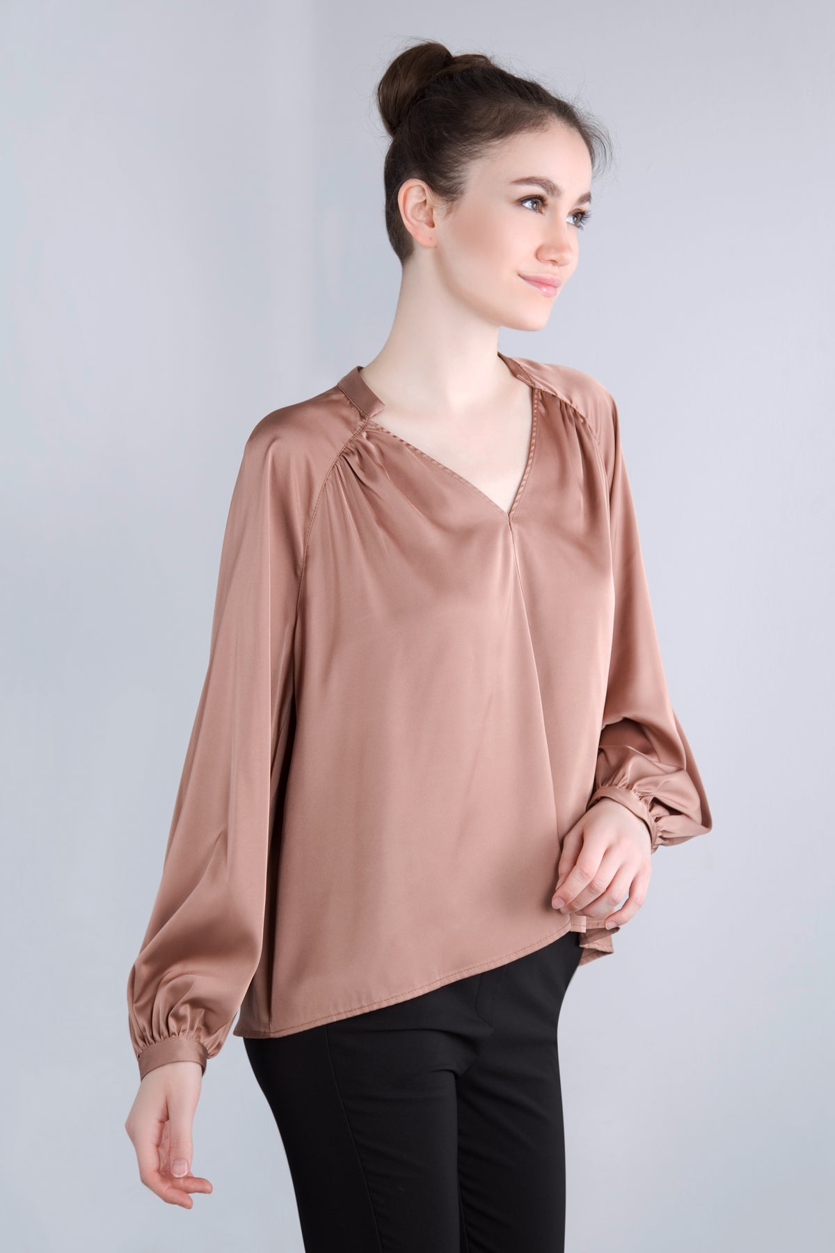 Satin Blusenshirt CMH2 beige